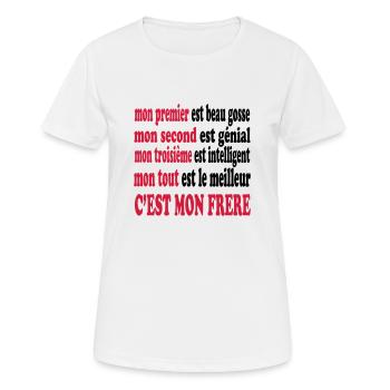Mon frère est beau - Women's Breathable T-Shirt - white - Front - AI Model Female 172 dark (172cm)