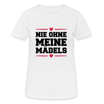 nie ohne meine maedels herz - Frauen T-Shirt atmungsaktiv - Weiß - Vorne - AI Model Female 172 dark (172cm)