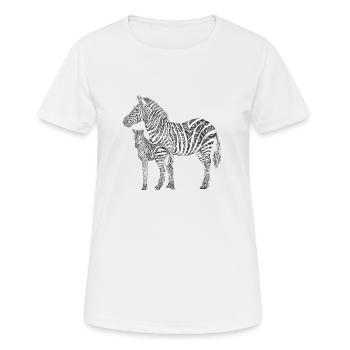 Swirly Zebrafamilie - Frauen T-Shirt atmungsaktiv - Weiß - Vorne - AI Model Female 172 dark (172cm)
