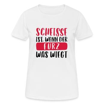 SCHEISSE IST, WENN DER FURZ WAS WIEGT - Frauen T-Shirt atmungsaktiv - Weiß - Vorne - AI Model Female 172 dark (172cm)