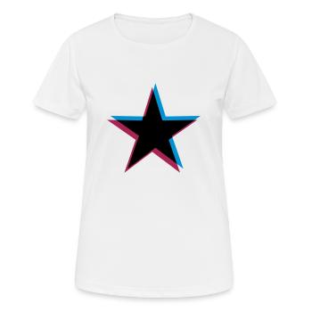 Stern 3D Effekt - Frauen T-Shirt atmungsaktiv - Weiß - Vorne - AI Model Female 172 dark (172cm)