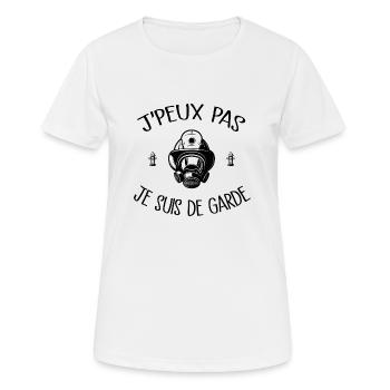 Je Peux Pas Je Suis De Garde Pompier - T-shirt respirant Femme - blanc - Devant - AI Model Female 172 dark (172cm)