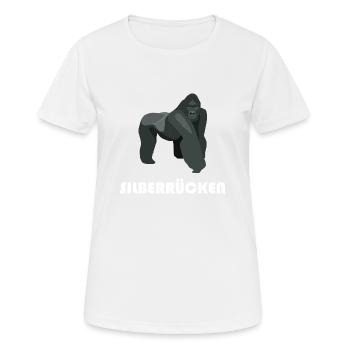 Silberrücken | Gorilla - Frauen T-Shirt atmungsaktiv - Weiß - Vorne - AI Model Female 172 dark (172cm)