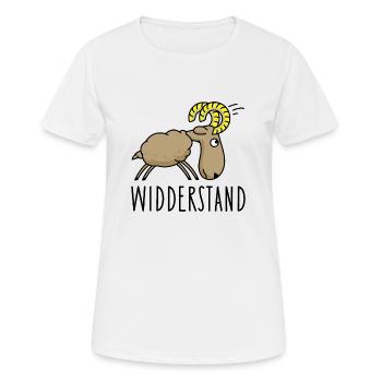 Widder Widerstand Rebell - Frauen T-Shirt atmungsaktiv - Weiß - Vorne - AI Model Female 172 dark (172cm)