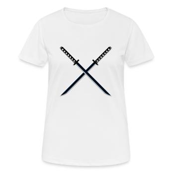 Ninja Samurai épée Ninjutsu - T-shirt respirant Femme - blanc - Devant - AI Model Female 172 dark (172cm)