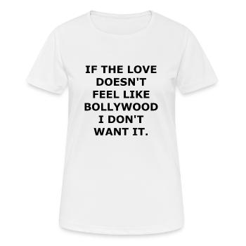 LOVE Bollywood INDIA Indien Wahre Liebe Hindi - Frauen T-Shirt atmungsaktiv - Weiß - Vorne - AI Model Female 172 dark (172cm)