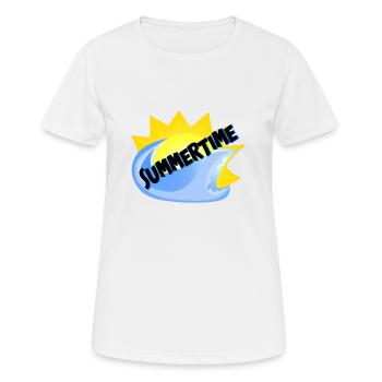 Sommerzeit - Frauen T-Shirt atmungsaktiv - Weiß - Vorne - AI Model Female 172 dark (172cm)