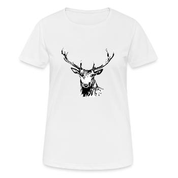 Hirsch - Frauen T-Shirt atmungsaktiv - Weiß - Vorne - AI Model Female 172 dark (172cm)