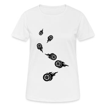 Incendie de pneus - T-shirt respirant Femme - blanc - Devant - AI Model Female 172 dark (172cm)