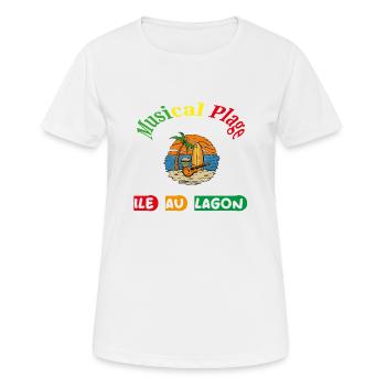 musical plage ile au lagon - T-shirt respirant Femme - blanc - Devant - AI Model Female 172 dark (172cm)