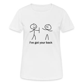 Ich habe deinen Rücken - Frauen T-Shirt atmungsaktiv - Weiß - Vorne - AI Model Female 172 dark (172cm)