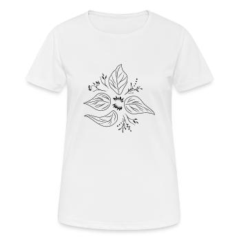 Florales Element im Ethno-Stil - Frauen T-Shirt atmungsaktiv - Weiß - Vorne - AI Model Female 172 dark (172cm)
