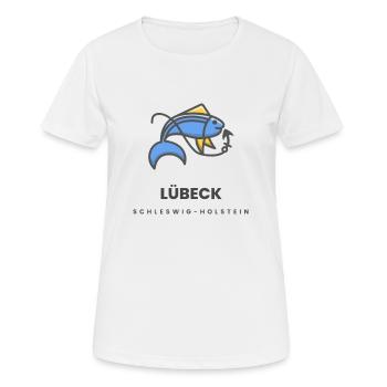 Lübeck Schleswig Holstein - Frauen T-Shirt atmungsaktiv - Weiß - Vorne - AI Model Female 172 dark (172cm)