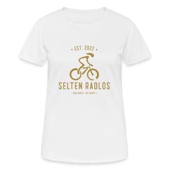 Rare RADLOS 2022 Gold Edition with bike - Women's Breathable T-Shirt - white - Front - AI Model Female 172 dark (172cm)