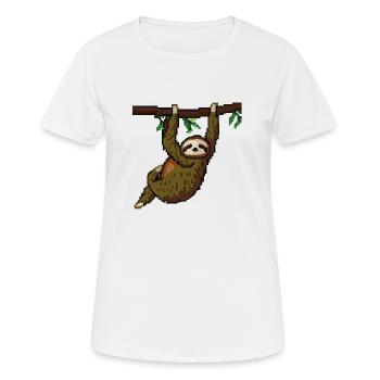 Faultier Verpixelt Pixel Faultier Faulenzer - Frauen T-Shirt atmungsaktiv - Weiß - Vorne - AI Model Female 172 dark (172cm)