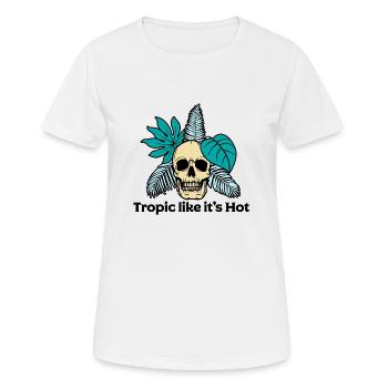 Tropisch wie heiß - Frauen T-Shirt atmungsaktiv - Weiß - Vorne - AI Model Female 172 dark (172cm)