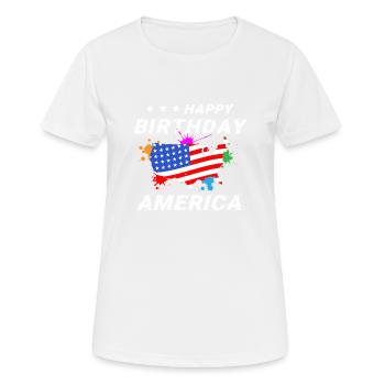 ALLES GUTE ZUM GEBURTSTAG AMERIKA FLAGGE - Frauen T-Shirt atmungsaktiv - Weiß - Vorne - AI Model Female 172 dark (172cm)