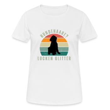 Locken Glitter Retro Sunset - Frauen T-Shirt atmungsaktiv - Weiß - Vorne - AI Model Female 172 dark (172cm)