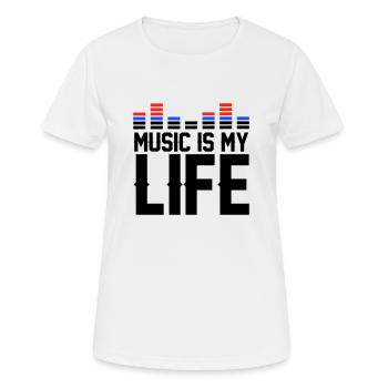 La musique est ma vie - T-shirt respirant Femme - blanc - Devant - AI Model Female 172 dark (172cm)