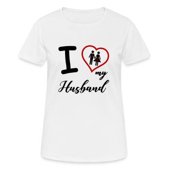 J’aime mon mari - T-shirt respirant Femme - blanc - Devant - AI Model Female 172 dark (172cm)