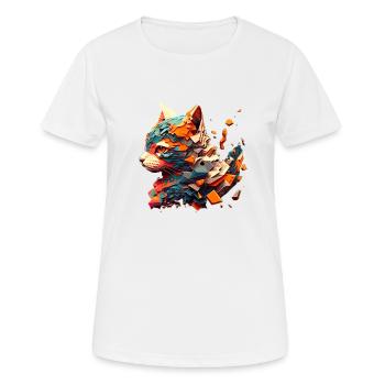 Chats colorés et colorés et œuvres d’art pour chatons - T-shirt respirant Femme - blanc - Devant - AI Model Female 172 dark (172cm)
