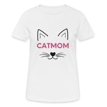CAT-mom - Frauen T-Shirt atmungsaktiv - Weiß - Vorne - AI Model Female 172 dark (172cm)