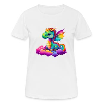 Mignon petit dragon - T-shirt respirant Femme - blanc - Devant - AI Model Female 172 dark (172cm)