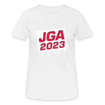 Jga 2023 Junggesellenabschied - Frauen T-Shirt atmungsaktiv - Weiß - Vorne - AI Model Female 172 dark (172cm)