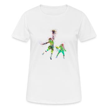 basketballerin,basketball,Graffiti - Frauen T-Shirt atmungsaktiv - Weiß - Vorne - AI Model Female 172 dark (172cm)