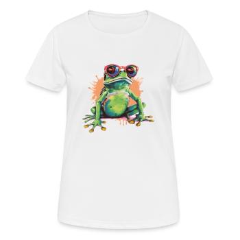 Reina, der Brillenfrosch - Frauen T-Shirt atmungsaktiv - Weiß - Vorne - AI Model Female 172 dark (172cm)