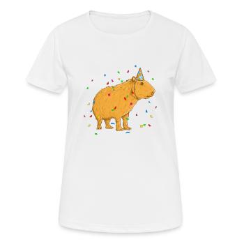 Anniversaire de Capybara - T-shirt respirant Femme - blanc - Devant - AI Model Female 172 dark (172cm)