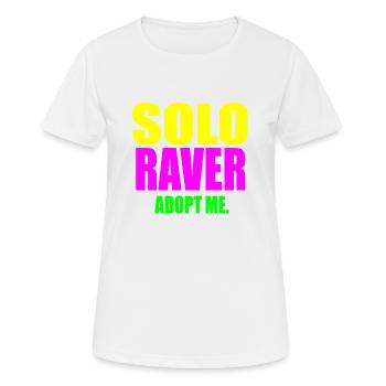 Solo raver m’adopte - T-shirt respirant Femme - blanc - Devant - AI Model Female 172 dark (172cm)