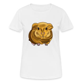 Beautiful guinea pig with radiant patterns. - Women's Breathable T-Shirt - white - Front - AI Model Female 172 dark (172cm)