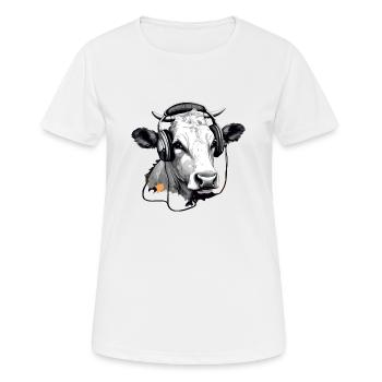 Jiji la vache audiophile - T-shirt respirant Femme - blanc - Devant - AI Model Female 172 dark (172cm)