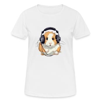 Mike le hasmter audiophile - T-shirt respirant Femme - blanc - Devant - AI Model Female 172 dark (172cm)