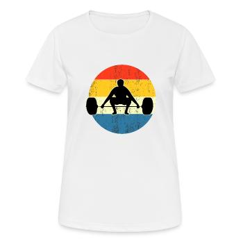 Vintage Fitness Workout Sunset - T-shirt respirant Femme - blanc - Devant - AI Model Female 172 dark (172cm)