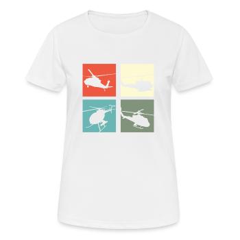 Hélicoptère Vintage - T-shirt respirant Femme - blanc - Devant - AI Model Female 172 dark (172cm)
