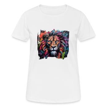 Löwe im Graffiti-Stil - Frauen T-Shirt atmungsaktiv - Weiß - Vorne - AI Model Female 172 dark (172cm)