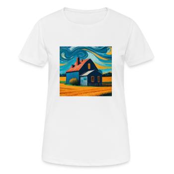 Weizenfeld im Norden Bayerns - Frauen T-Shirt atmungsaktiv - Weiß - Vorne - AI Model Female 172 dark (172cm)