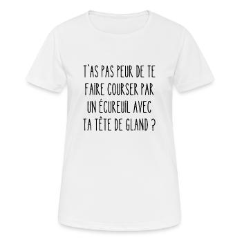tête de gland - T-shirt respirant Femme - blanc - Devant - AI Model Female 172 dark (172cm)