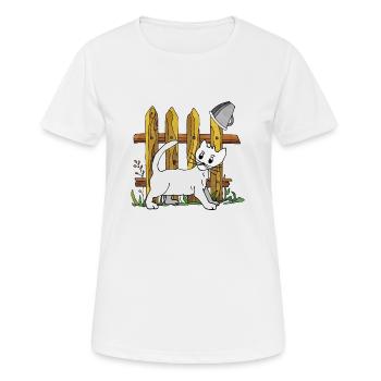 Katze - Frauen T-Shirt atmungsaktiv - Weiß - Vorne - AI Model Female 172 dark (172cm)