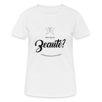 Mon secret beauté - T-shirt respirant Femme - blanc - Devant - AI Model Female 172 dark (172cm)