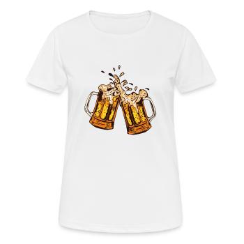 Biermousse Binouse Krug Glas Alkohol 17 B - Frauen T-Shirt atmungsaktiv - Weiß - Vorne - AI Model Female 172 dark (172cm)