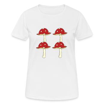 amanite mouche 4er - T-shirt respirant Femme - blanc - Devant - AI Model Female 172 dark (172cm)