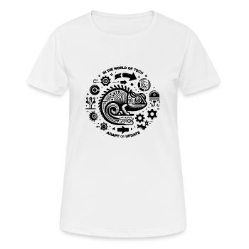In The World of Tech Adapt or Update - Women's Breathable T-Shirt - white - Front - AI Model Female 172 dark (172cm)