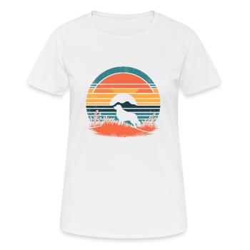 Golden Retriever Vintage Sunset light - Women's Breathable T-Shirt - white - Front - AI Model Female 172 dark (172cm)