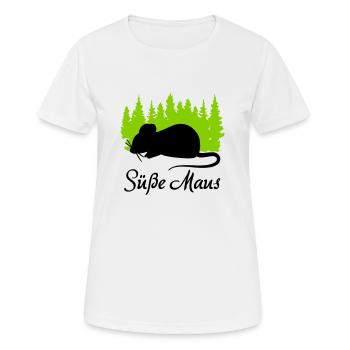 "Süße Maus: Zart und Liebenswert" - Frauen T-Shirt atmungsaktiv - Weiß - Vorne - AI Model Female 172 dark (172cm)