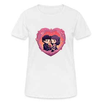 valantines day picture couple2 - Frauen T-Shirt atmungsaktiv - Weiß - Vorne - AI Model Female 172 dark (172cm)