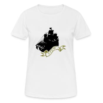 piratenschiff - Frauen T-Shirt atmungsaktiv - Weiß - Vorne - AI Model Female 172 dark (172cm)