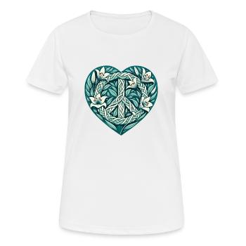 Friede - Frauen T-Shirt atmungsaktiv - Weiß - Vorne - AI Model Female 172 dark (172cm)